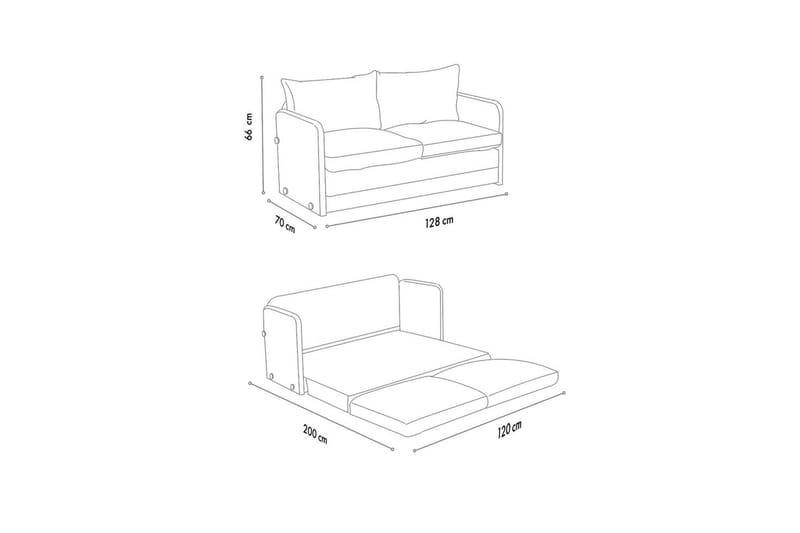 Sufian Bäddsoffa 2-sits - Taupe - Möbler - Soffa - Bäddsoffa - 2 sits bäddsoffa