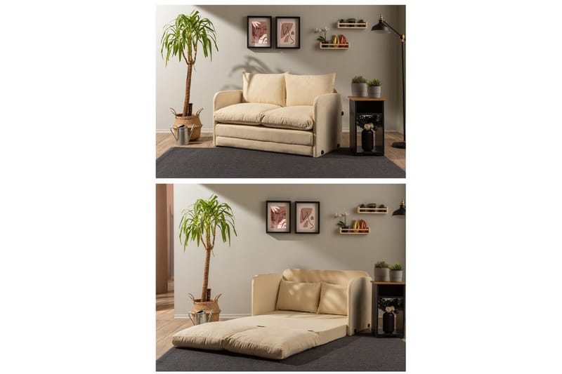 Sufian Bäddsoffa 2-sits - Taupe - Möbler - Soffa - Bäddsoffa - 2 sits bäddsoffa