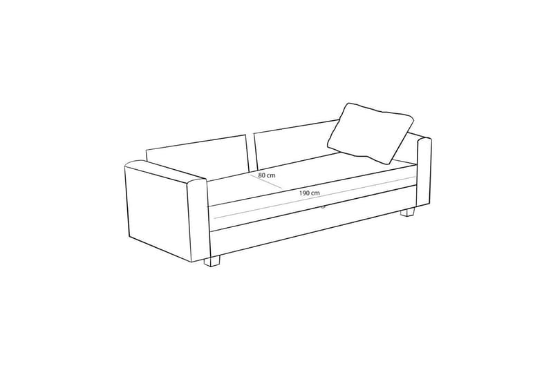 Sufian Bäddsoffa 3-sits - Grå - Möbler - Soffa - Bäddsoffa - 3 sits bäddsoffa