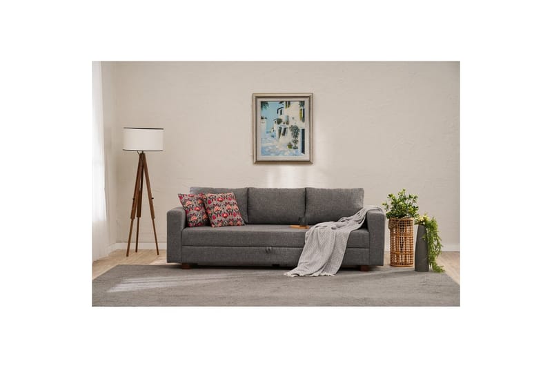 Sufian Bäddsoffa 3-sits - Grå - Möbler - Soffa - Bäddsoffa - 3 sits bäddsoffa