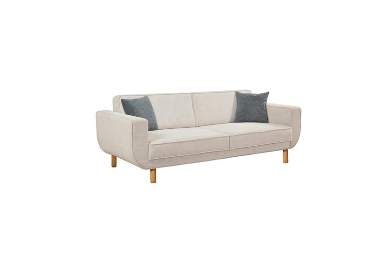 Sufian Bäddsoffa 3-sits - Ivory/Mediumfärgat trä - Möbler - Soffa - Bäddsoffa - 3 sits bäddsoffa