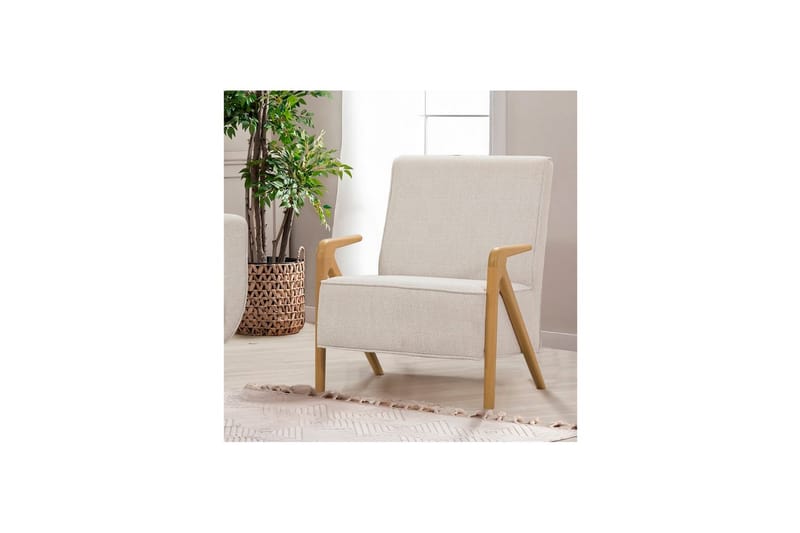 Sufian Bäddsoffa 3-sits - Ivory/Mediumfärgat trä - Möbler - Soffa - Bäddsoffa - 3 sits bäddsoffa