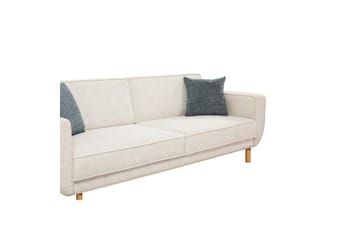 Sufian Bäddsoffa 3-sits - Ivory/Mediumfärgat trä - Möbler - Soffa - Bäddsoffa - 3 sits bäddsoffa