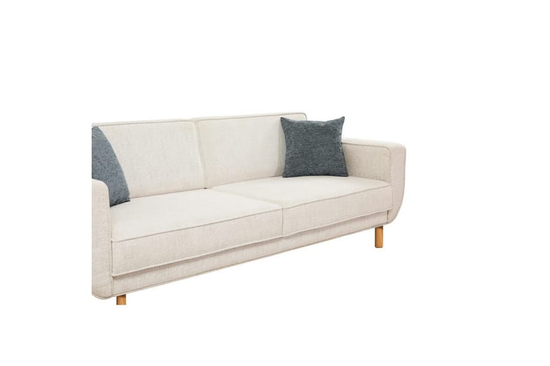 Sufian Bäddsoffa 3-sits - Ivory/Mediumfärgat trä - Möbler - Soffa - Bäddsoffa - 3 sits bäddsoffa