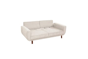 Sufian Bäddsoffa 3-sits - Mediumfärgat trä/Cremevit - Möbler - Soffa - Bäddsoffa - 3 sits bäddsoffa