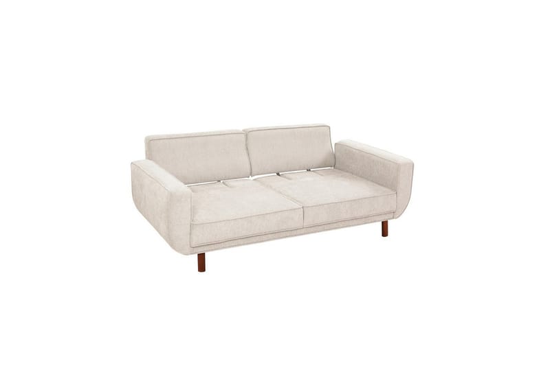 Sufian Bäddsoffa 3-sits - Mediumfärgat trä/Cremevit - Möbler - Soffa - Bäddsoffa - 3 sits bäddsoffa