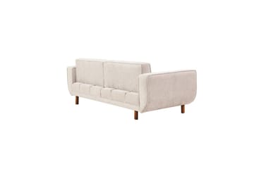 Sufian Bäddsoffa 3-sits - Mediumfärgat trä/Cremevit - Möbler - Soffa - Bäddsoffa - 3 sits bäddsoffa