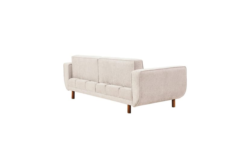 Sufian Bäddsoffa 3-sits - Mediumfärgat trä/Cremevit - Möbler - Soffa - Bäddsoffa - 3 sits bäddsoffa