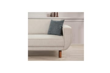 Sufian Bäddsoffa 3-sits - Mediumfärgat trä/Cremevit - Möbler - Soffa - Bäddsoffa - 3 sits bäddsoffa