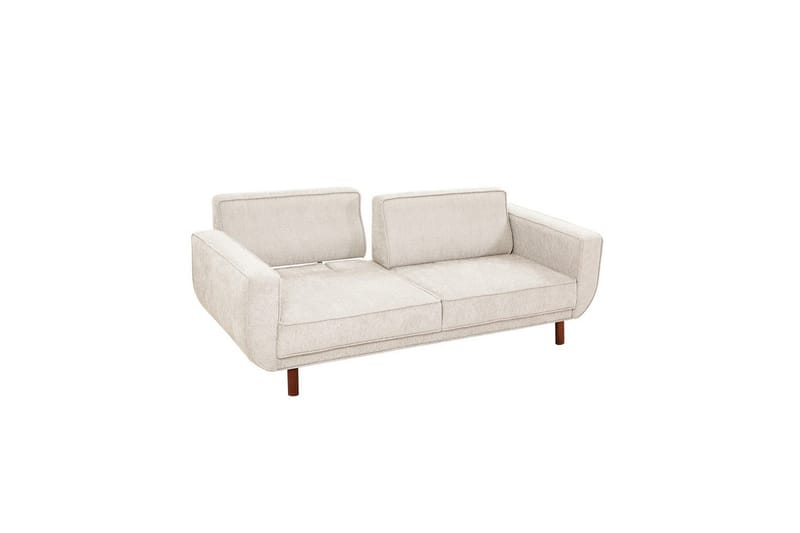 Sufian Bäddsoffa 3-sits - Mediumfärgat trä/Cremevit - Möbler - Soffa - Bäddsoffa - 3 sits bäddsoffa