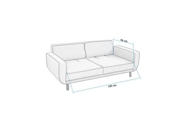 Sufian Bäddsoffa 3-sits - Mediumfärgat trä/Grå - Möbler - Soffa - Bäddsoffa - 3 sits bäddsoffa