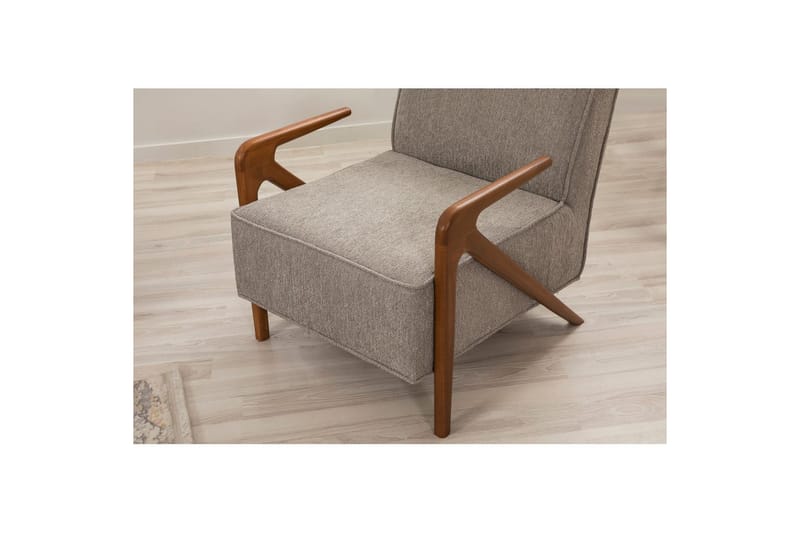 Sufian Bäddsoffa 3-sits - Mediumfärgat trä/Grå - Möbler - Soffa - Bäddsoffa - 3 sits bäddsoffa