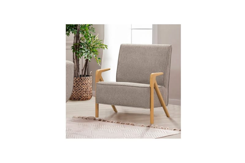 Sufian Bäddsoffa 3-sits - Mediumfärgat trä/Grå - Möbler - Soffa - Bäddsoffa - 3 sits bäddsoffa