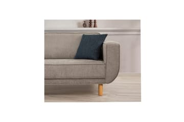 Sufian Bäddsoffa 3-sits - Mediumfärgat trä/Grå - Möbler - Soffa - Bäddsoffa - 3 sits bäddsoffa