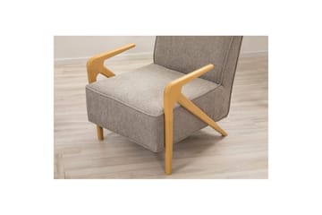 Sufian Bäddsoffa 3-sits - Mediumfärgat trä/Grå - Möbler - Soffa - Bäddsoffa - 3 sits bäddsoffa