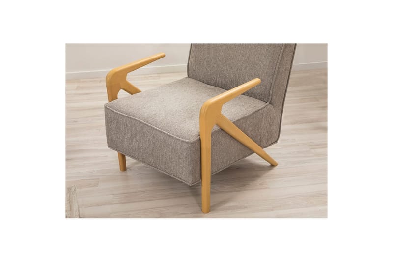 Sufian Bäddsoffa 3-sits - Mediumfärgat trä/Grå - Möbler - Soffa - Bäddsoffa - 3 sits bäddsoffa