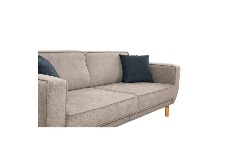Sufian Bäddsoffa 3-sits - Mediumfärgat trä/Grå - Möbler - Soffa - Bäddsoffa - 3 sits bäddsoffa