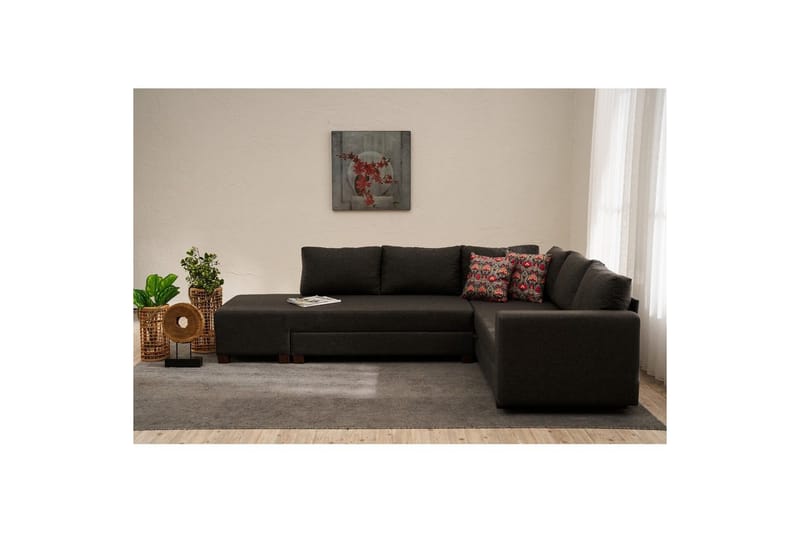 Sufian Hörnbäddsoffa 4-sits - Antracit - Möbler - Soffa - Bäddsoffa - Hörnbäddsoffa