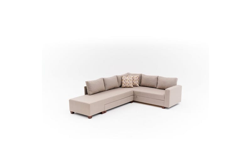 Sufian Hörnbäddsoffa 4-sits - Beige - Möbler - Soffa - Bäddsoffa - Hörnbäddsoffa