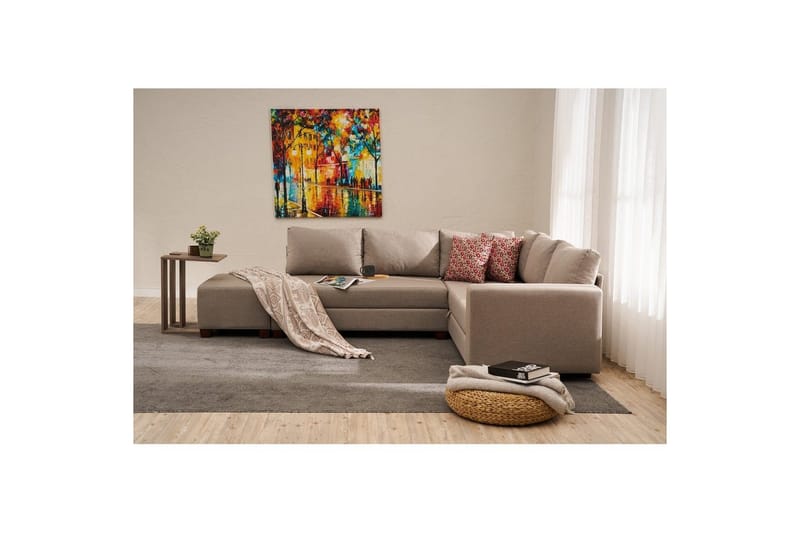 Sufian Hörnbäddsoffa 4-sits - Beige - Möbler - Soffa - Bäddsoffa - Hörnbäddsoffa