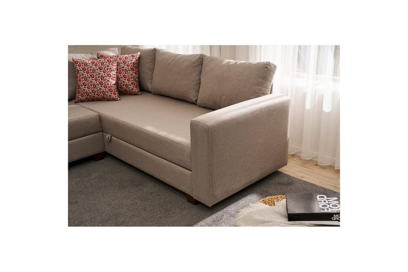 Sufian Hörnbäddsoffa 4-sits - Beige - Möbler - Soffa - Bäddsoffa - Hörnbäddsoffa