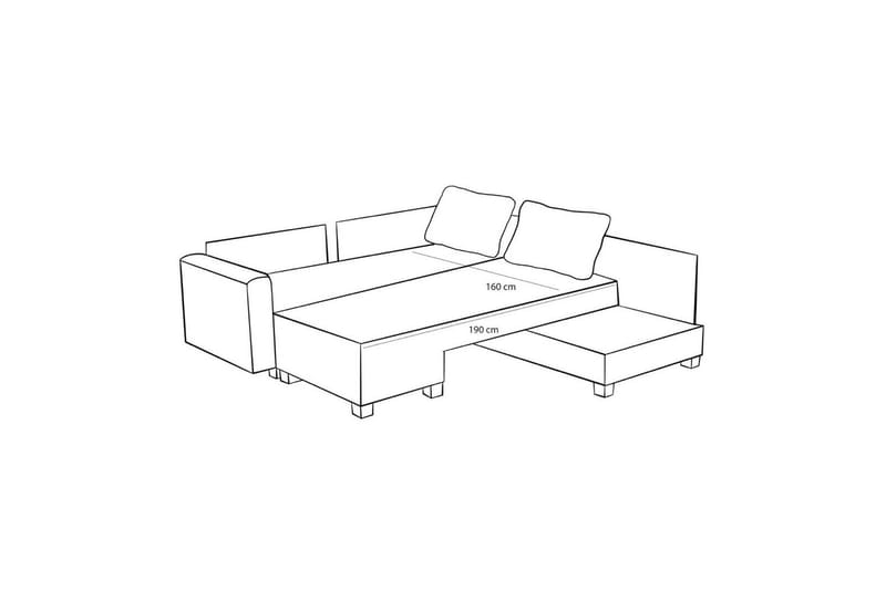 Sufian Hörnbäddsoffa 4-sits - Brun - Möbler - Soffa - Bäddsoffa - Hörnbäddsoffa