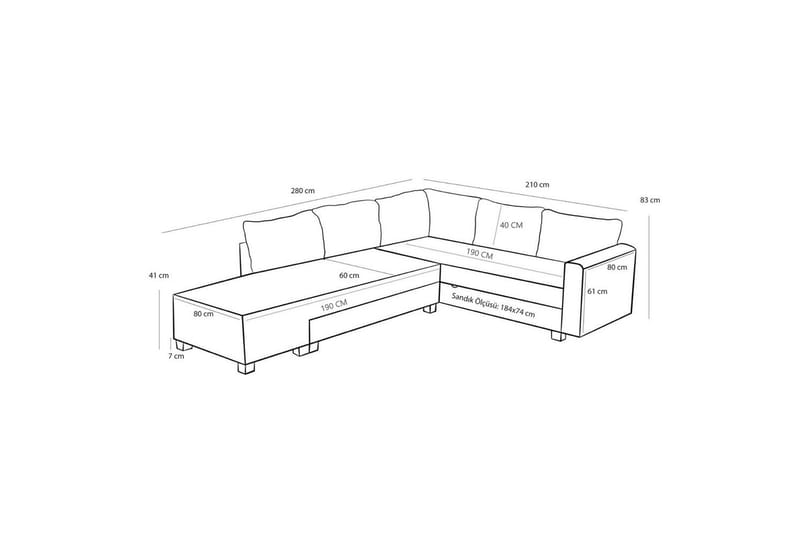 Sufian Hörnbäddsoffa 4-sits - Brun - Möbler - Soffa - Bäddsoffa - Hörnbäddsoffa