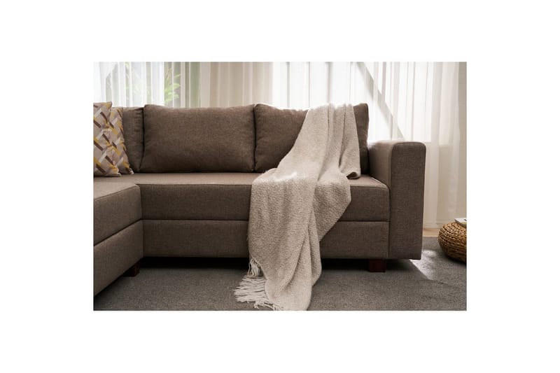 Sufian Hörnbäddsoffa 4-sits - Brun - Möbler - Soffa - Bäddsoffa - Hörnbäddsoffa