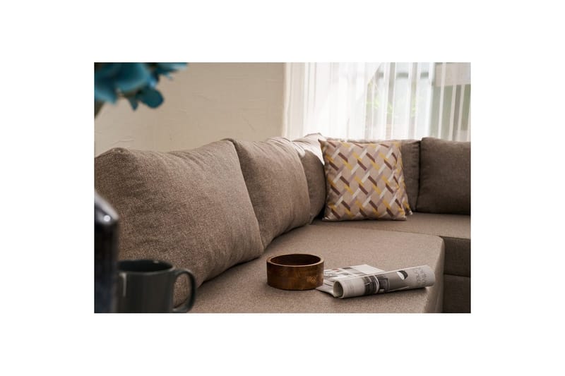 Sufian Hörnbäddsoffa 4-sits - Brun - Möbler - Soffa - Bäddsoffa - Hörnbäddsoffa