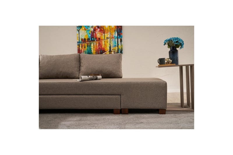 Sufian Hörnbäddsoffa 4-sits - Brun - Möbler - Soffa - Bäddsoffa - Hörnbäddsoffa