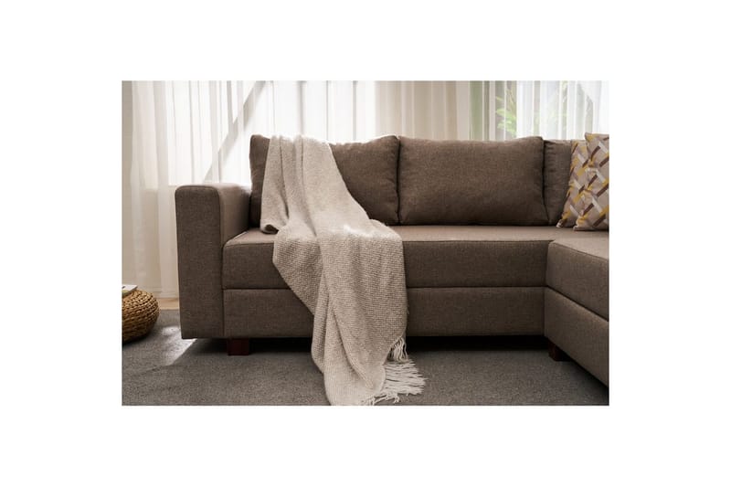 Sufian Hörnbäddsoffa 4-sits - Brun - Möbler - Soffa - Bäddsoffa - Hörnbäddsoffa