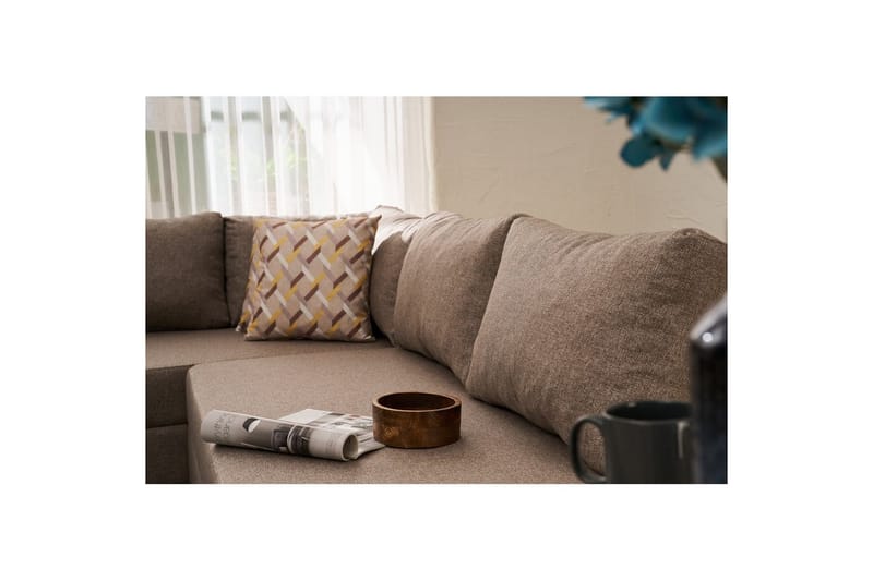 Sufian Hörnbäddsoffa 4-sits - Brun - Möbler - Soffa - Bäddsoffa - Hörnbäddsoffa