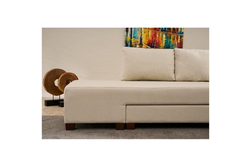 Sufian Hörnbäddsoffa 4-sits - Cremevit - Möbler - Soffa - Bäddsoffa - Hörnbäddsoffa