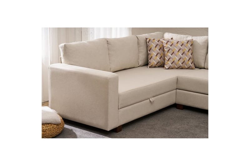 Sufian Hörnbäddsoffa 4-sits - Cremevit - Möbler - Soffa - Bäddsoffa - Hörnbäddsoffa