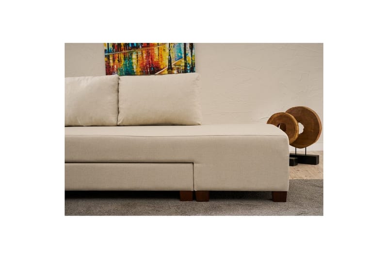 Sufian Hörnbäddsoffa 4-sits - Cremevit - Möbler - Soffa - Bäddsoffa - Hörnbäddsoffa