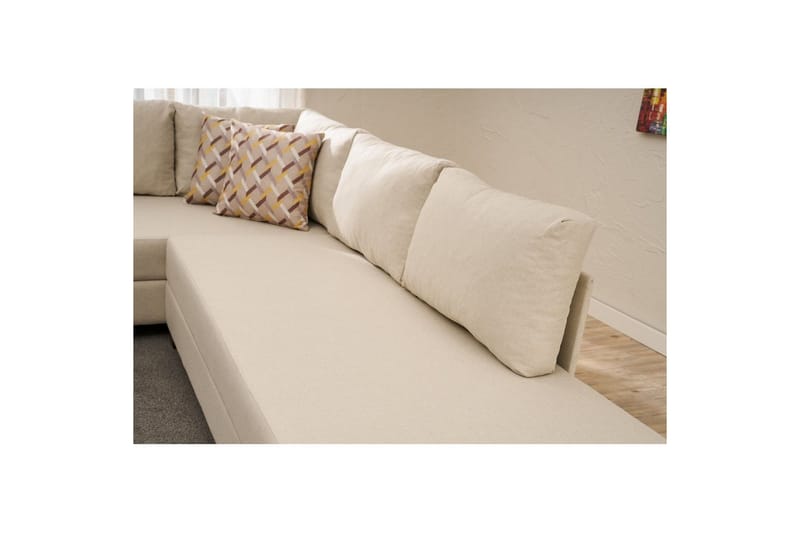 Sufian Hörnbäddsoffa 4-sits - Cremevit - Möbler - Soffa - Bäddsoffa - Hörnbäddsoffa