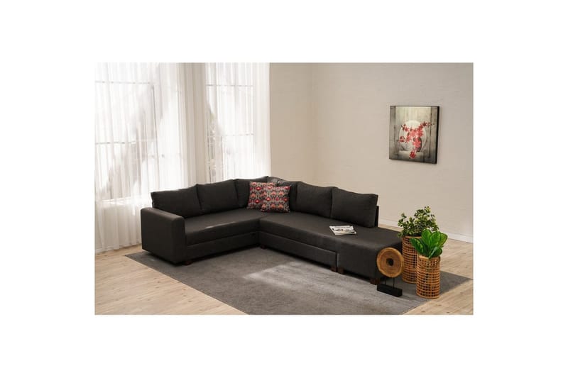 Sufian Soffa med Schäslong 4-sits - Antracit - Möbler - Soffa - Bäddsoffa - Hörnbäddsoffa