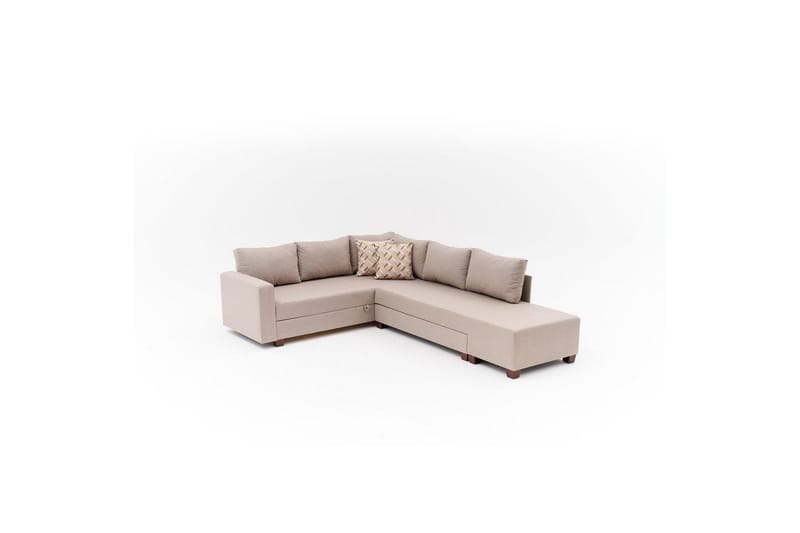 Sufian Soffa med Schäslong 4-sits - Beige - Möbler - Soffa - Bäddsoffa - Hörnbäddsoffa