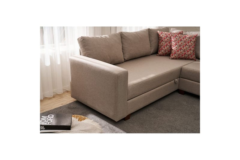 Sufian Soffa med Schäslong 4-sits - Beige - Möbler - Soffa - Bäddsoffa - Hörnbäddsoffa