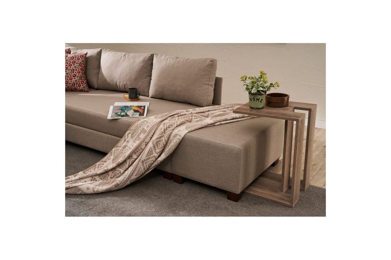Sufian Soffa med Schäslong 4-sits - Beige - Möbler - Soffa - Bäddsoffa - Hörnbäddsoffa