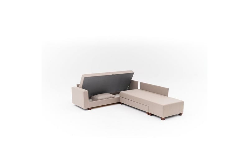 Sufian Soffa med Schäslong 4-sits - Beige - Möbler - Soffa - Bäddsoffa - Hörnbäddsoffa