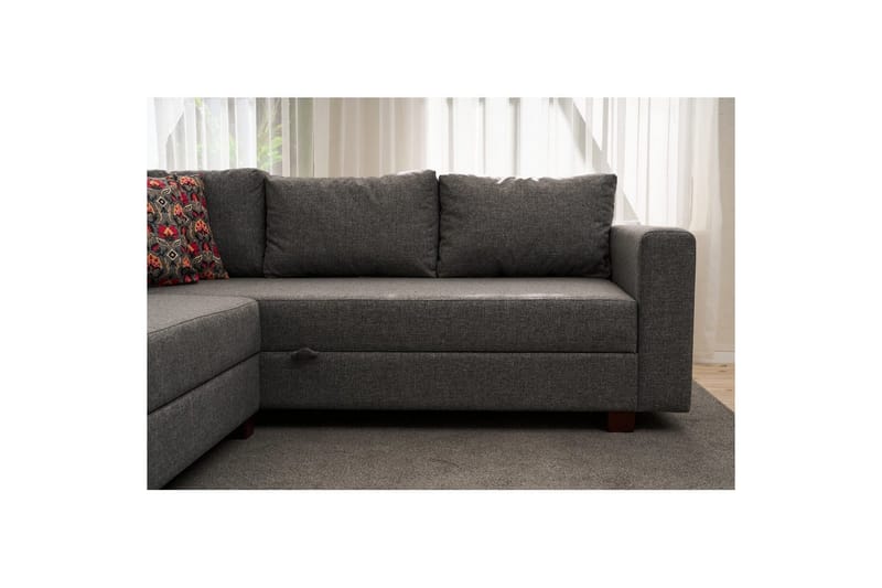 Sufian Soffa med Schäslong 4-sits - Grafitgrå - Möbler - Soffa - Bäddsoffa - Hörnbäddsoffa