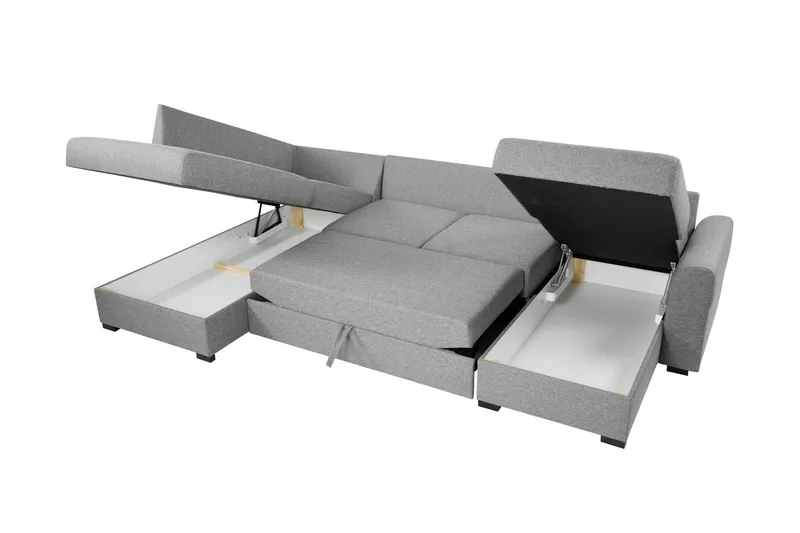 Taberk Bäddsoffa med Divan och Schäslong 4-sits - Grön - Möbler - Soffa - Bäddsoffa - Bäddsoffa divan