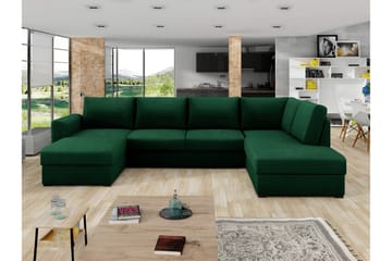 Taberk Bäddsoffa med Divan och Schäslong 4-sits - Grön - Möbler - Soffa - Bäddsoffa - Bäddsoffa divan