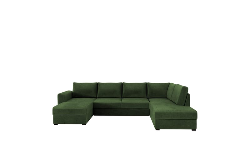 Taberk Bäddsoffa med Divan och Schäslong 4-sits i Chenille - Grön - Möbler - Soffa - Bäddsoffa - Bäddsoffa divan