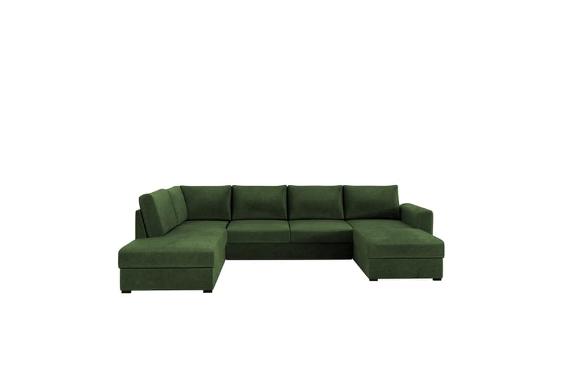 Taberk Bäddsoffa med Divan och Schäslong 4-sits i Chenille - Grön - Möbler - Soffa - Bäddsoffa - Bäddsoffa divan