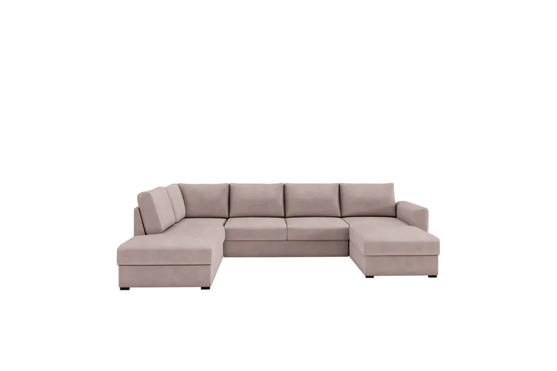 Taberk Bäddsoffa med Divan och Schäslong 4-sits, Rosa