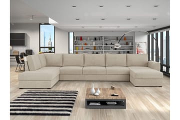 Taberk Bäddsoffa med Divan och Schäslong 5-sits - Beige - Möbler - Soffa - Bäddsoffa - Bäddsoffa divan