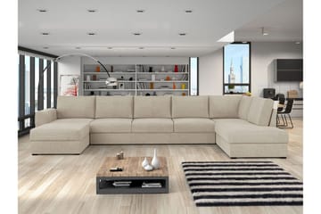 Taberk Bäddsoffa med Divan och Schäslong 5-sits - Beige - Möbler - Soffa - Bäddsoffa - Bäddsoffa divan