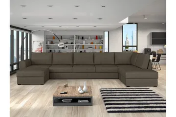 Taberk Bäddsoffa med Divan och Schäslong 5-sits - Brun - Möbler - Soffa - Bäddsoffa - Bäddsoffa divan